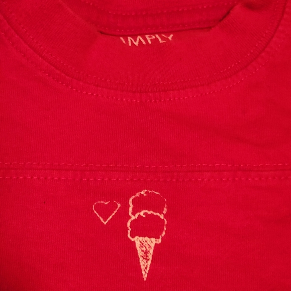 Girls red ice cream t shirt - Picture 5 of 5